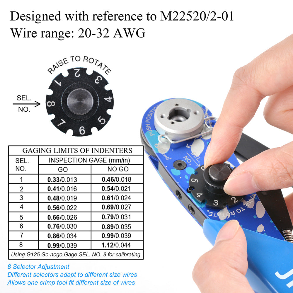 JRready Crimp Kit ST2119-AS2-1: NEW-AS2 (615717 M22520/2-01) Wire Crimpers, Indent Crimper & 36 K series Positioners & P-W1 Universal Positioner + G125 Go-nogo Gage for 20-32 AWG