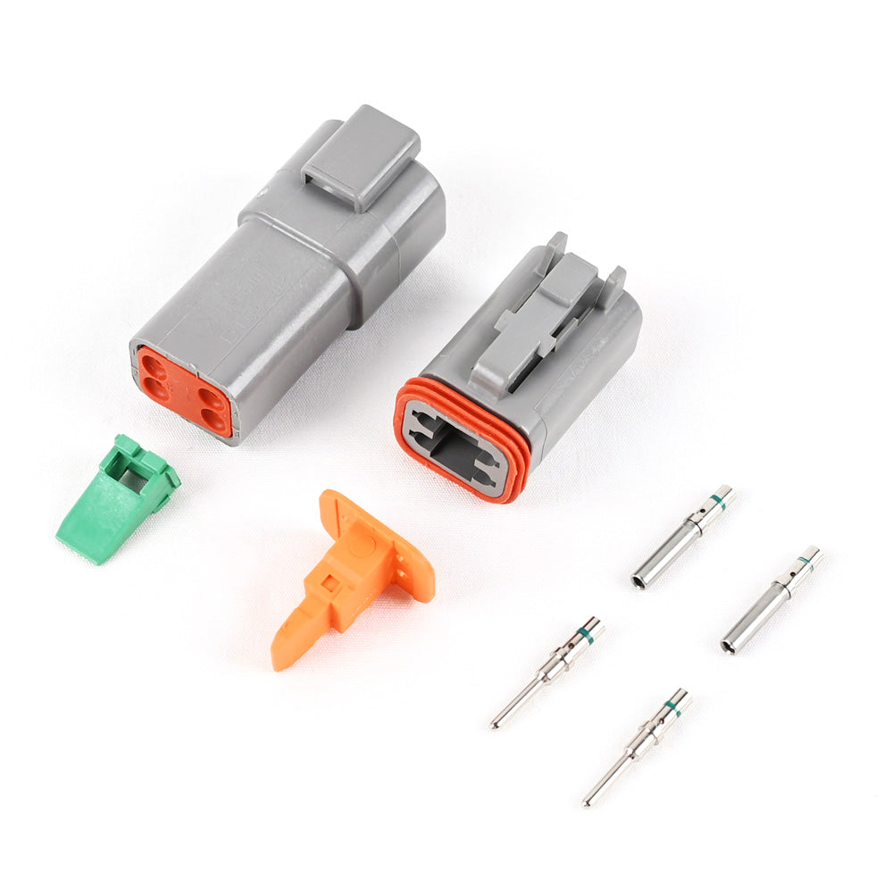 JRready ST6248 DT 4 Pin Connector 10 Sets, Gray Waterproof Electrical Wire Connector with Solid Contacts 14-16AWG