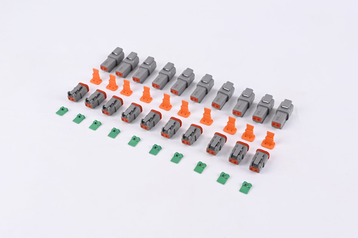 JRready ST6246 DT Connettore a 2 pin 10 set, connettore per cavi elettrici impermeabile grigio con contatti solidi 14-16 AWG 