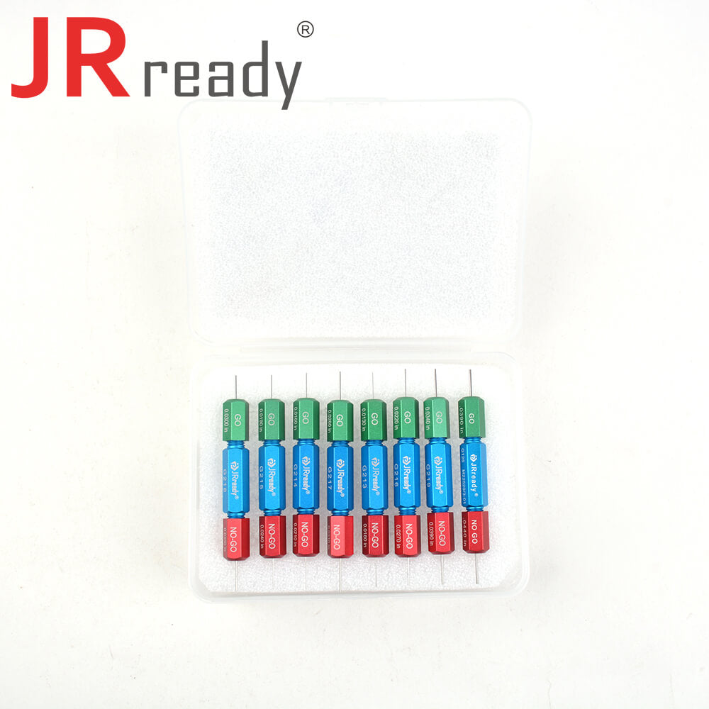 Kit JRready ST5101: 8 calibri Go-NoGo (G213 G214 G215 G216 G217 G218 G219 G125) per il diametro di lavoro dell'indentatore di prova della crimpatrice YJQ-W1A o YJQ-W1Q 
