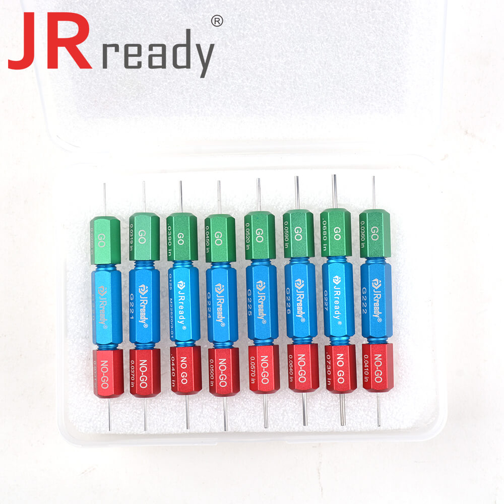 JRready ST5128 Gut-Ausschuss-Lehren-Messwerkzeugsatz (G220 G221 G222 G224 G225 G226 G227 G125) zur regelmäßigen Prüfung des Crimpwerkzeugs M22520/1-01 