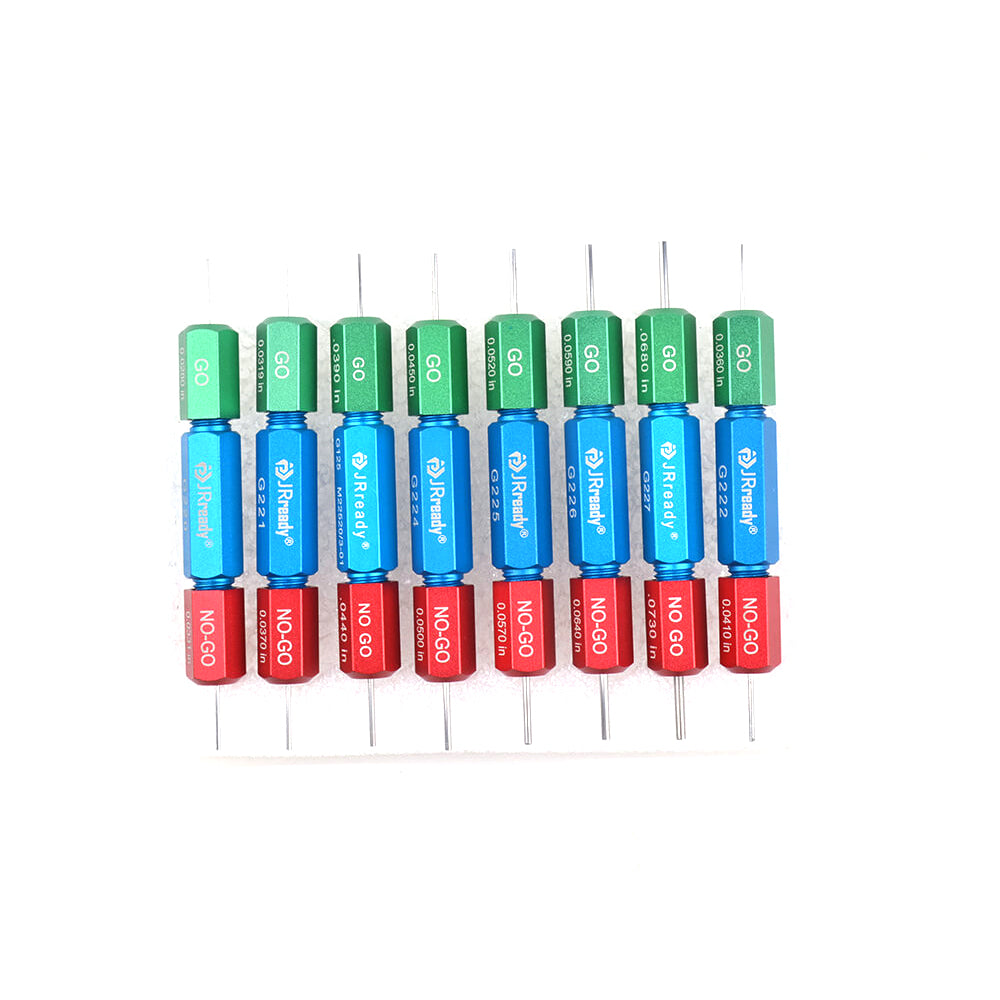JRready ST5128 Gut-Ausschuss-Lehren-Messwerkzeugsatz (G220 G221 G222 G224 G225 G226 G227 G125) zur regelmäßigen Prüfung des Crimpwerkzeugs M22520/1-01 
