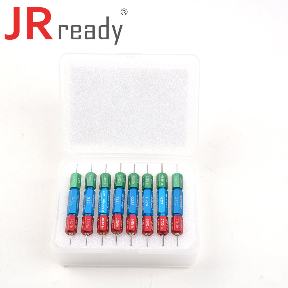 JRready ST5128 Gut-Ausschuss-Lehren-Messwerkzeugsatz (G220 G221 G222 G224 G225 G226 G227 G125) zur regelmäßigen Prüfung des Crimpwerkzeugs M22520/1-01 