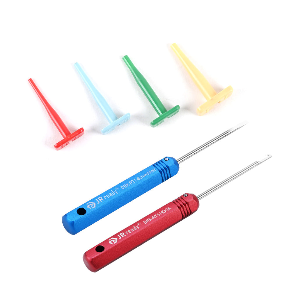 JRready ST5214 Werkzeugsatz zum Entfernen von Deutsch-Anschlüssen für Drahtstärken 12, 14, 16 und 20 AWG &amp; Stahl DRK-RT1 für Deutsch-Steckverbinder 