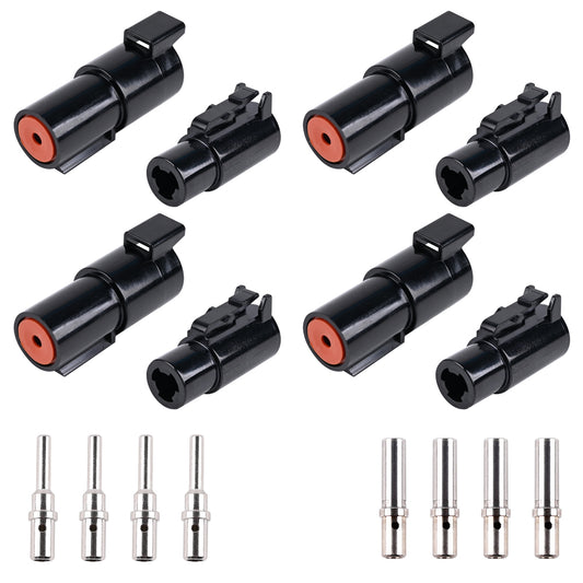 JRready ST6286 1-Pin DTHD-Steckverbinder, 4er-Set, IP67 wasserdicht, Kontaktgröße 12, Drahtquerschnitt 12–14 AWG, 25 A